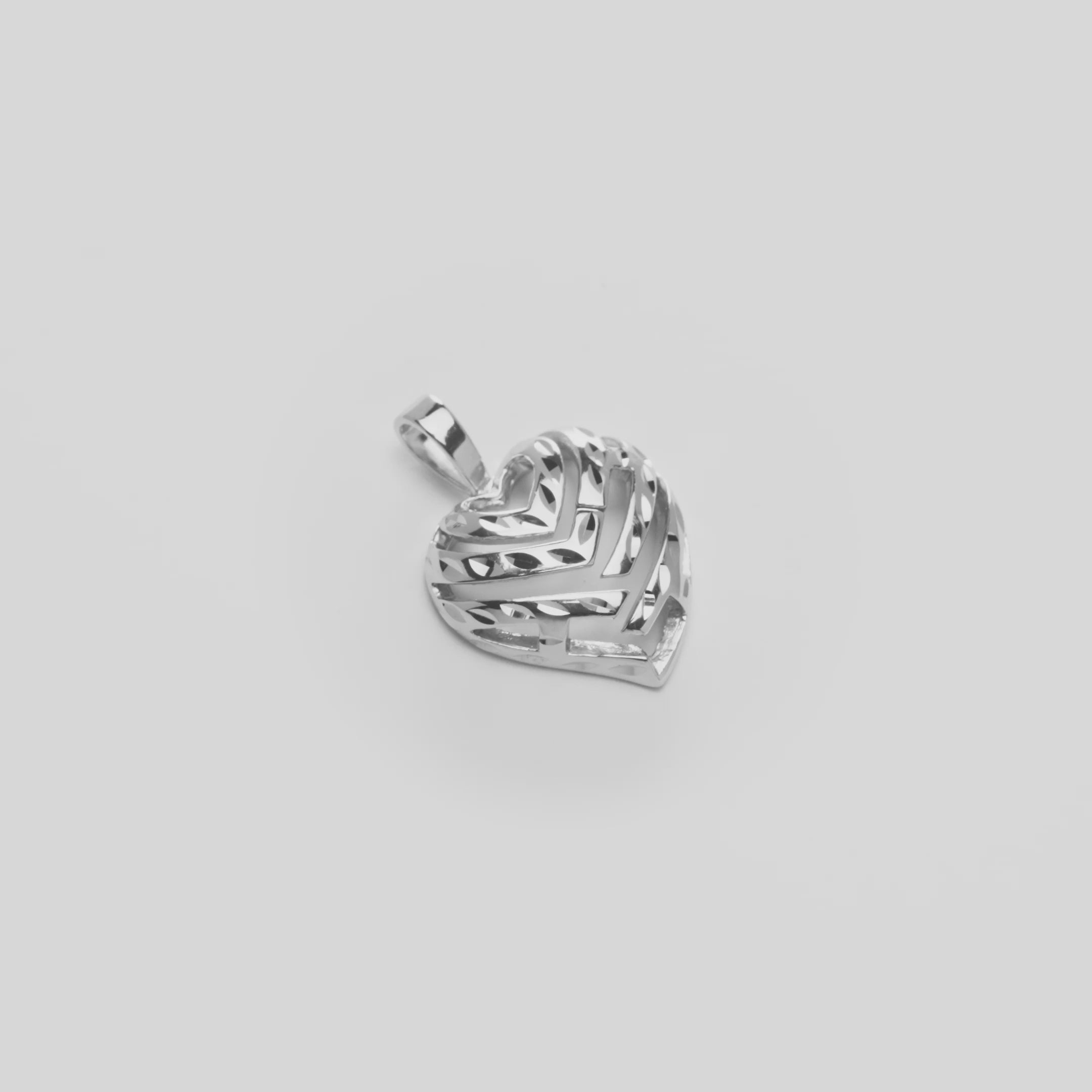 Video of the Aloha Heart Pendant in Sterling Silver on a Turn Table
