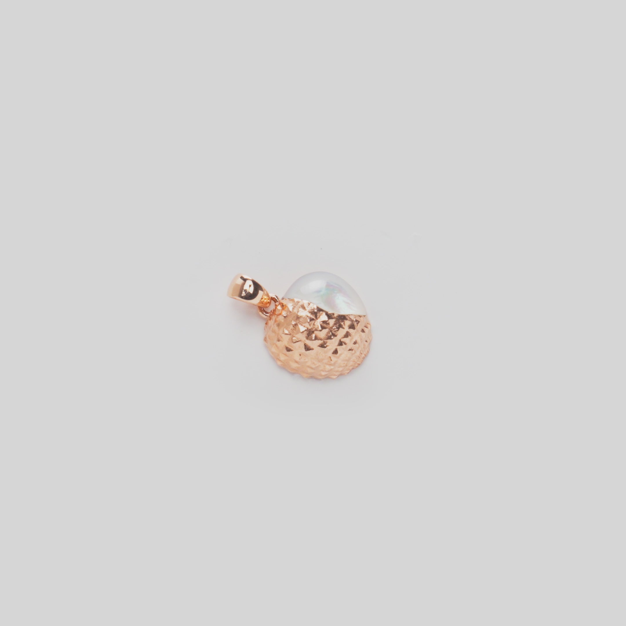 Lychee Mother of Pearl Pendant in Rose Gold - 13.5mm