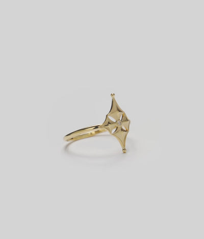 Video showcasing the Hawaiian Quilted Star Ring in Gold with Diamond