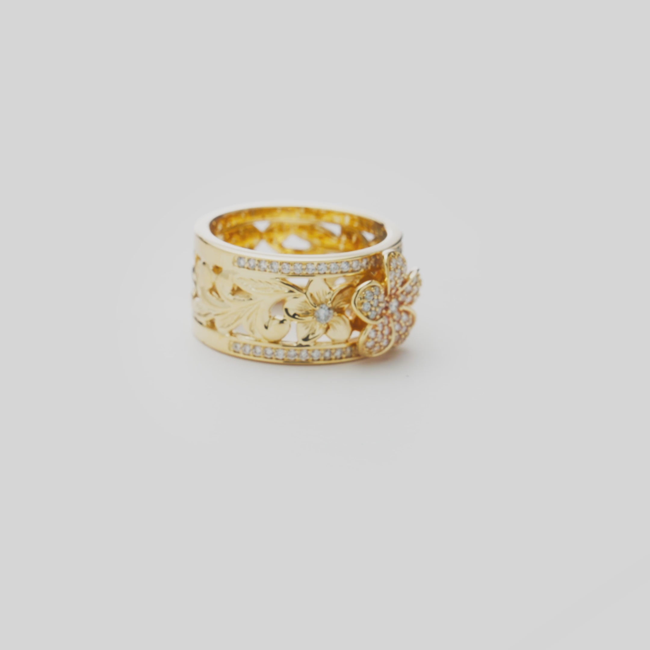 ハワイアンヘリルーム プルメリア ダイヤモンド 婚約指輪 ゴールド製