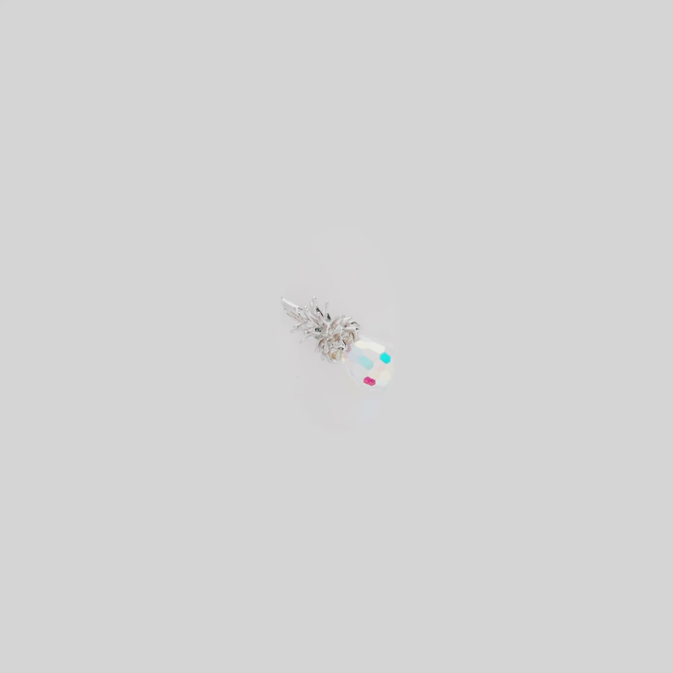 Video showcasing the Crystal Pineapple Charm / Pendant in Sterling Silver