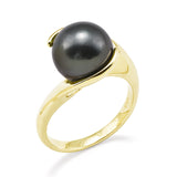 Tahitian Black Pearl Ring in Gold (10-11mm)-Maui Divers Jewelry