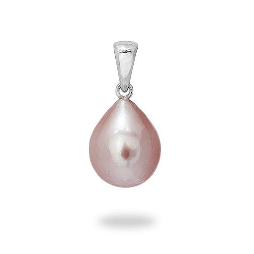 Lavender Freshwater Sunset Pearl Pendant in 14K White Gold (10-11mm)-Maui Divers Jewelry