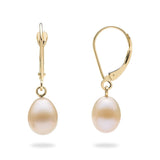 Peach Freshwater Pearl (7-8mm)Earrings in Gold-Maui Divers Jewelry