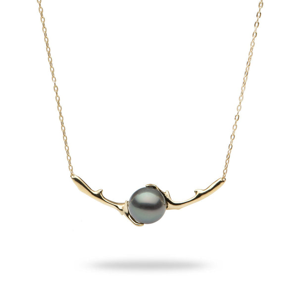 18" Hawaiian Heritage Tahitian Pearl Necklace in Gold-Maui Divers Jewelry