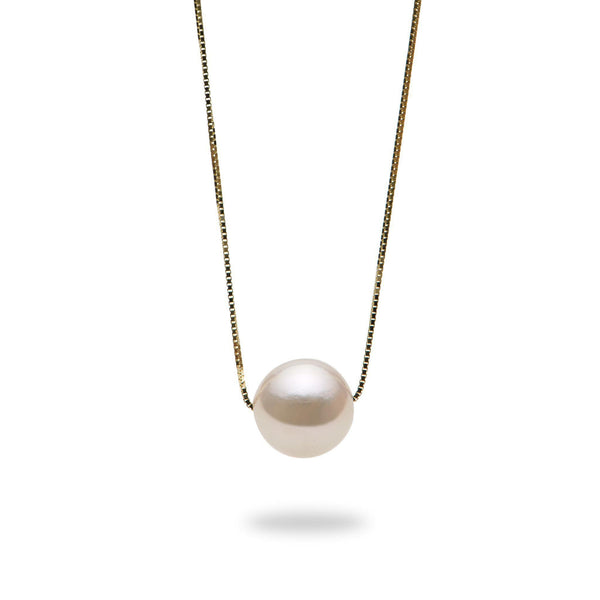 18" Adjustable Akoya Floating Pearl Necklace in Gold - Maui Divers Jewelry