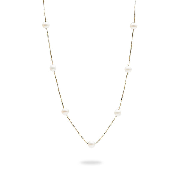 18" Freshwater Floating Pearl Necklace in Gold - Maui Divers Jewelry