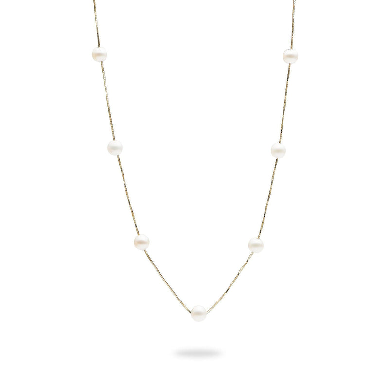 18" Freshwater Floating Pearl Necklace in Gold - Maui Divers Jewelry