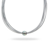 18" Tahitian Black Pearl Necklace in Stainless Steel-Maui Divers Jewelry
