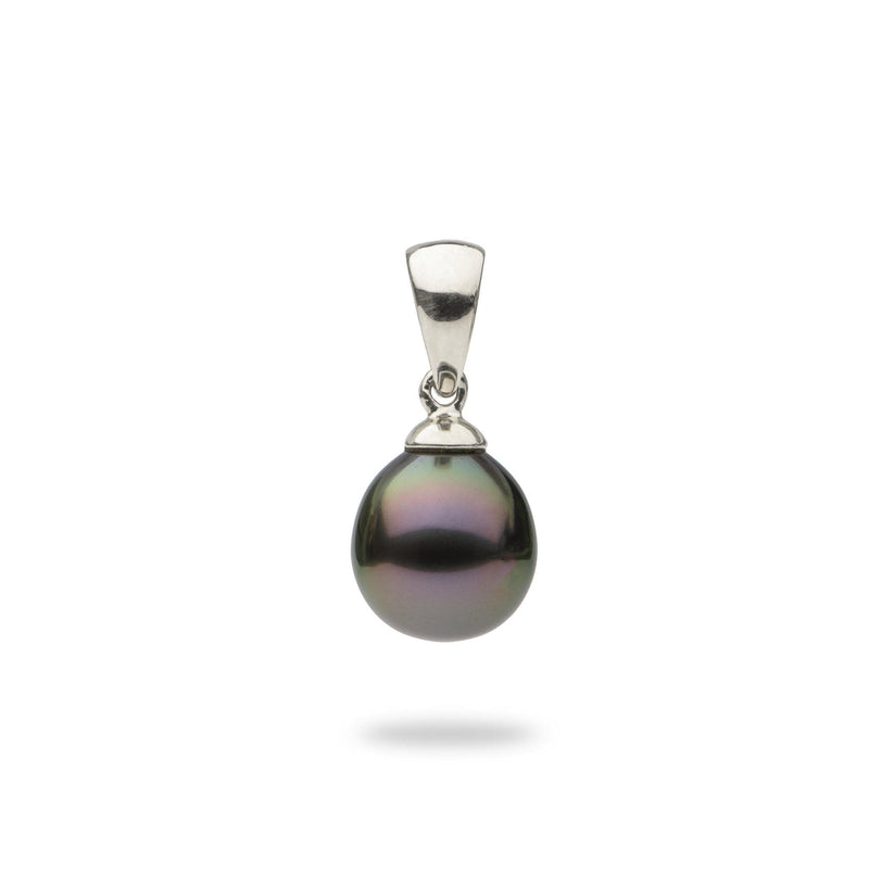 Tahitian Black Pearl Pendant in 14K White Gold (8-12mm)-Maui Divers Jewelry