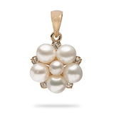 Tiny Bubbles Pendre de perle blanc d'eau douce en or avec des diamants