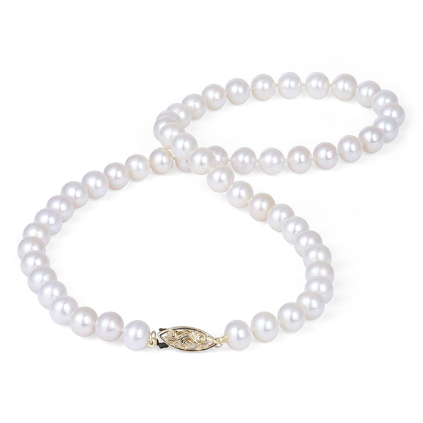 18-19" Freshwater White Pearl Strand with Gold clasp -8-9mm - Maui Divers Jewelry