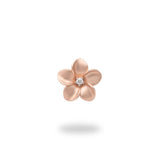 Plumeria Pendant in Rose Gold with Diamond - 13mm-Maui Divers Jewelry
