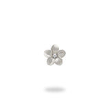 Plumeria Pendant in White Gold with Diamond - 9mm-Maui Divers Jewelry