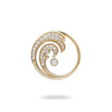 Nalu Pendant in Gold with Diamonds - 22mm-Maui Divers Jewelry