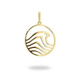 Nalu Pendant in Gold - 22mm-Maui Divers Jewelry