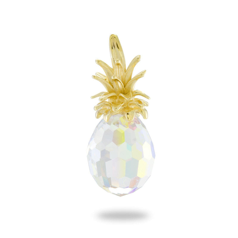 Crystal Pineapple Pendant in Gold