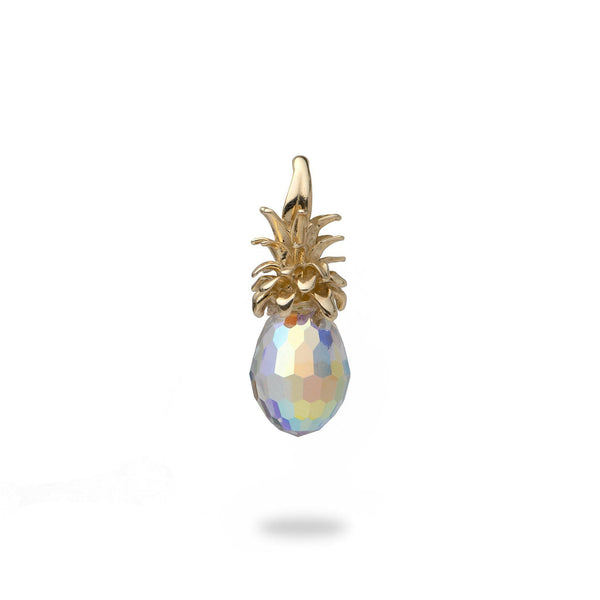 Crystal Pineapple Pendant in Gold - Small-Maui Divers Jewelry