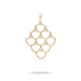 Mermaid Scales (35mm) Pendant in Gold with Diamonds-Maui Divers Jewelry