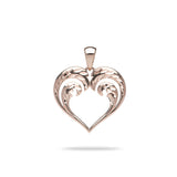 Nalu Heart Pendant i Rose Gold - 20mm - Maui Divers Jewelry