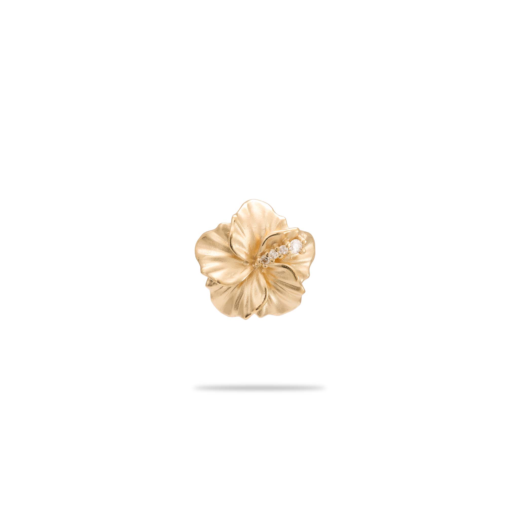 Hawaiian Gardens Hibiscus Pendant in Gold with Diamonds - 11mm – Maui ...