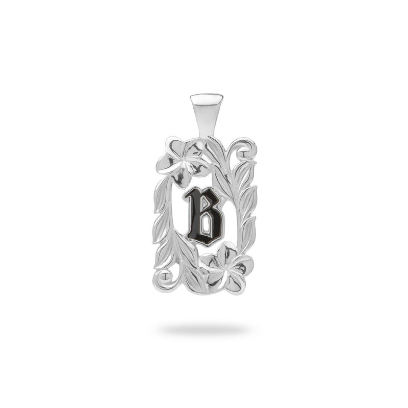 Special Order Hawaiian Heirloom Initial Pendant in White Gold - 014-03615-B-14W