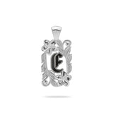 Special Order Hawaiian Heirloom Initial Pendant in White Gold - 014-03615-E-14W