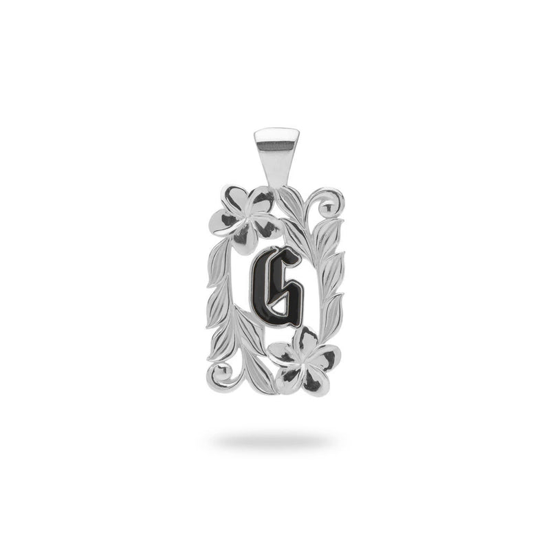 Special Order Hawaiian Heirloom Initial Pendant in White Gold - 014-03615-G-14W