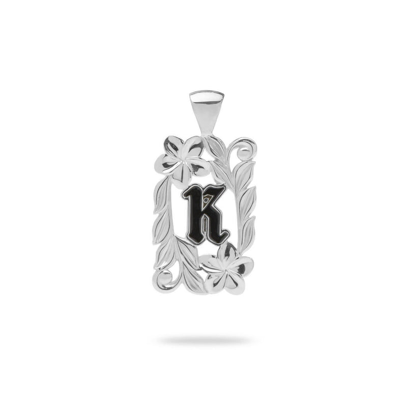 Special Order Hawaiian Heirloom Initial Pendant in White Gold - 014-03615-K-14W