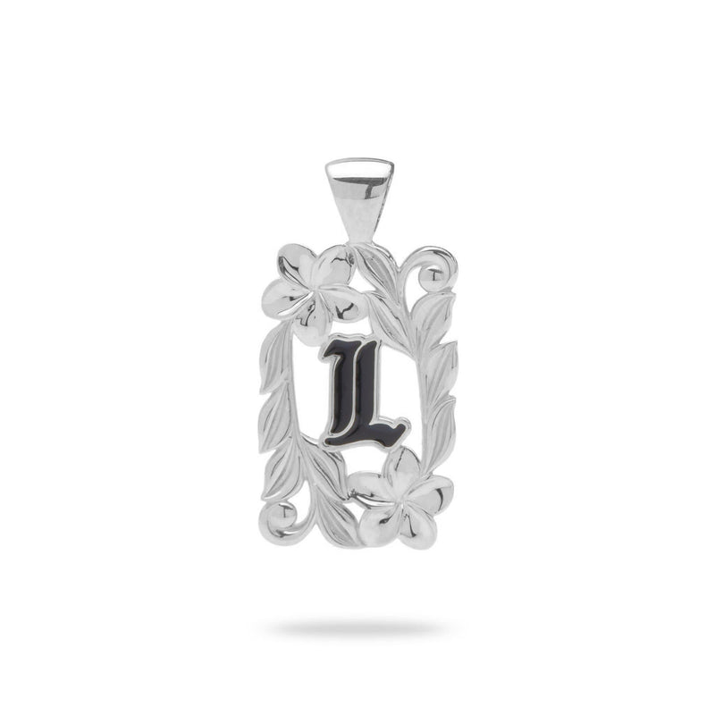 Special Order Hawaiian Heirloom Initial Pendant in White Gold - 014-03615-L-14W