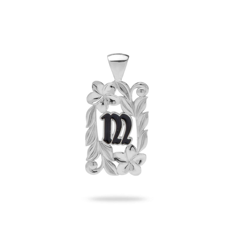 Special Order Hawaiian Heirloom Initial Pendant in White Gold - 014-03615-M-14W