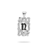 Special Order Hawaiian Heirloom Initial Pendant in White Gold - 014-03615-N-14W