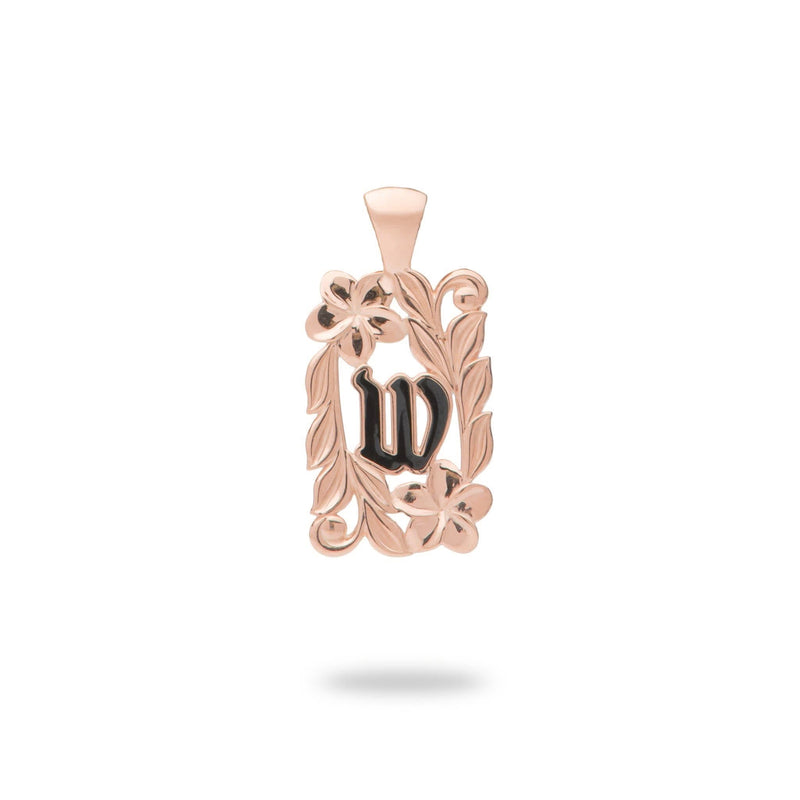 Special Order Hawaiian Heirloom Initial Pendant in Rose Gold - 014-03615-W-14R