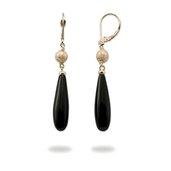 Black Coral Earrings in Gold-Maui Divers Jewelry