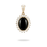 Princess Ka‘iulani Black Coral Pendant in Gold with Diamonds-Maui Divers Jewelry