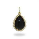 Black Coral Pendant with Diamonds in Gold-Maui Divers Jewelry
