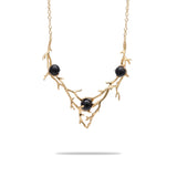 16,5-18" verstellbare Heritage Black Coral Halskette in Gold