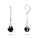 Hawaiian Heritage Black Coral Earrings in White Gold-Maui Divers Jewelry
