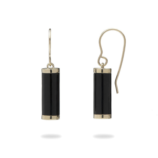 Ocean Chimes Black Coral Earrings in Gold - Maui Divers Jewelry