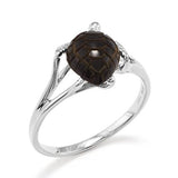 Honu Black Coral Ring in White Gold - 13mm-Maui Divers Jewelry
