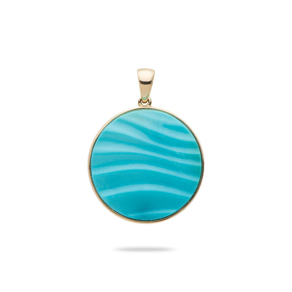 Hawaiian Moments Pendant with Turquoise in Gold-Maui Divers Jewelry