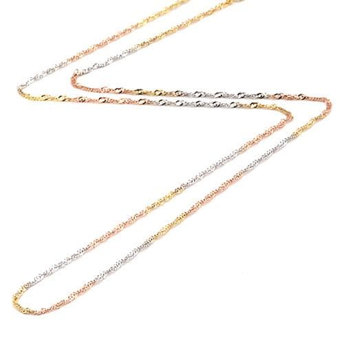 16" 1.2MM Singapore Chain in 14K Tri-color Gold - Maui Divers Jewelry