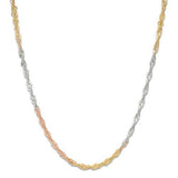 1.2mm Singapore Chain in Tri Color Gold on white background - Maui Divers Jewelry