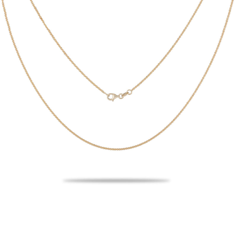 a 1.0mm Margarita Chain in Gold with a clasp on a white background from Maui Divers Jewelry.	