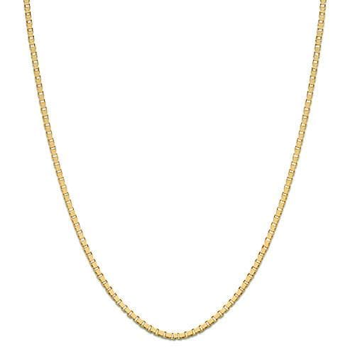 22" Adjustable 0.85MM Box Chain in 14K Yellow Gold