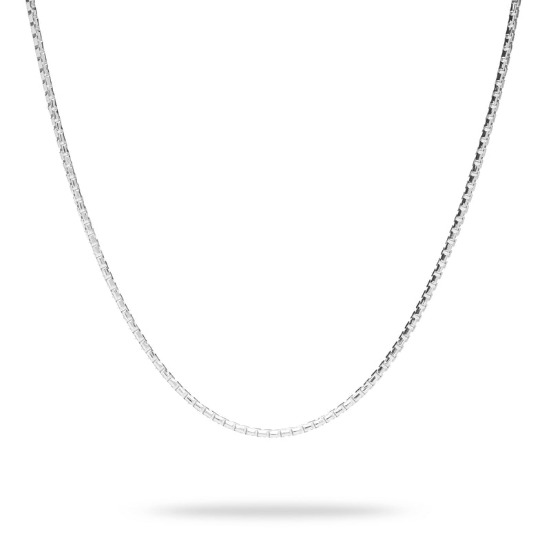 24" 1.5mm Round Box Chain in Sterling Silver - Maui Divers Jewelry