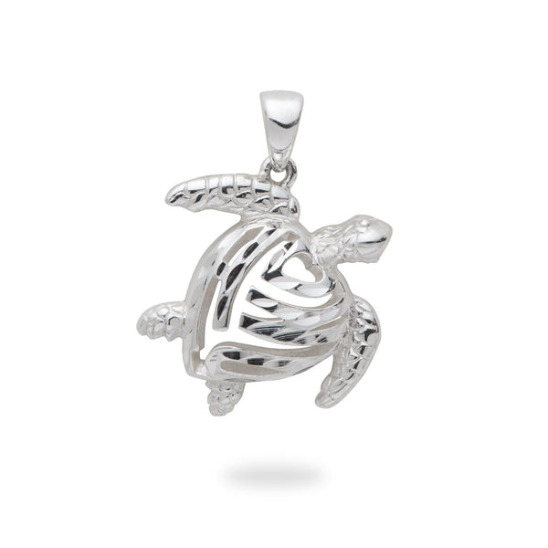 Honu Pendant in Sterling Silver - 19mm-Maui Divers Jewelry