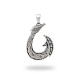 Fish Hook Pendant in Sterling Silver-Maui Divers Jewelry
