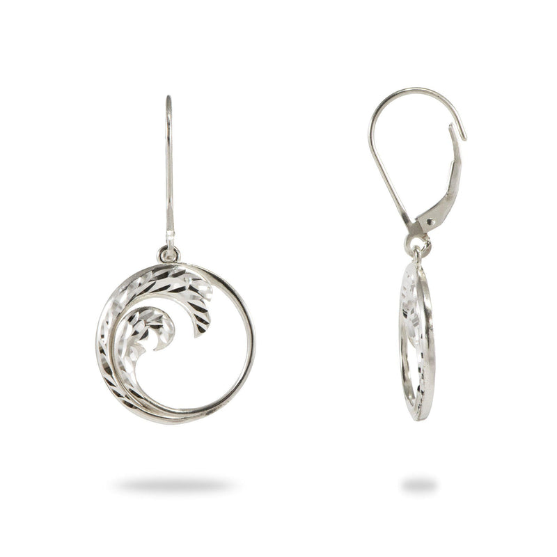 Nalu Earrings in Sterling Silver - 37mm-Maui Divers Jewelry