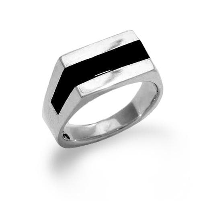 Black Coral Ring in Sterling Silver - 9.5mm - Maui Divers Jewelry